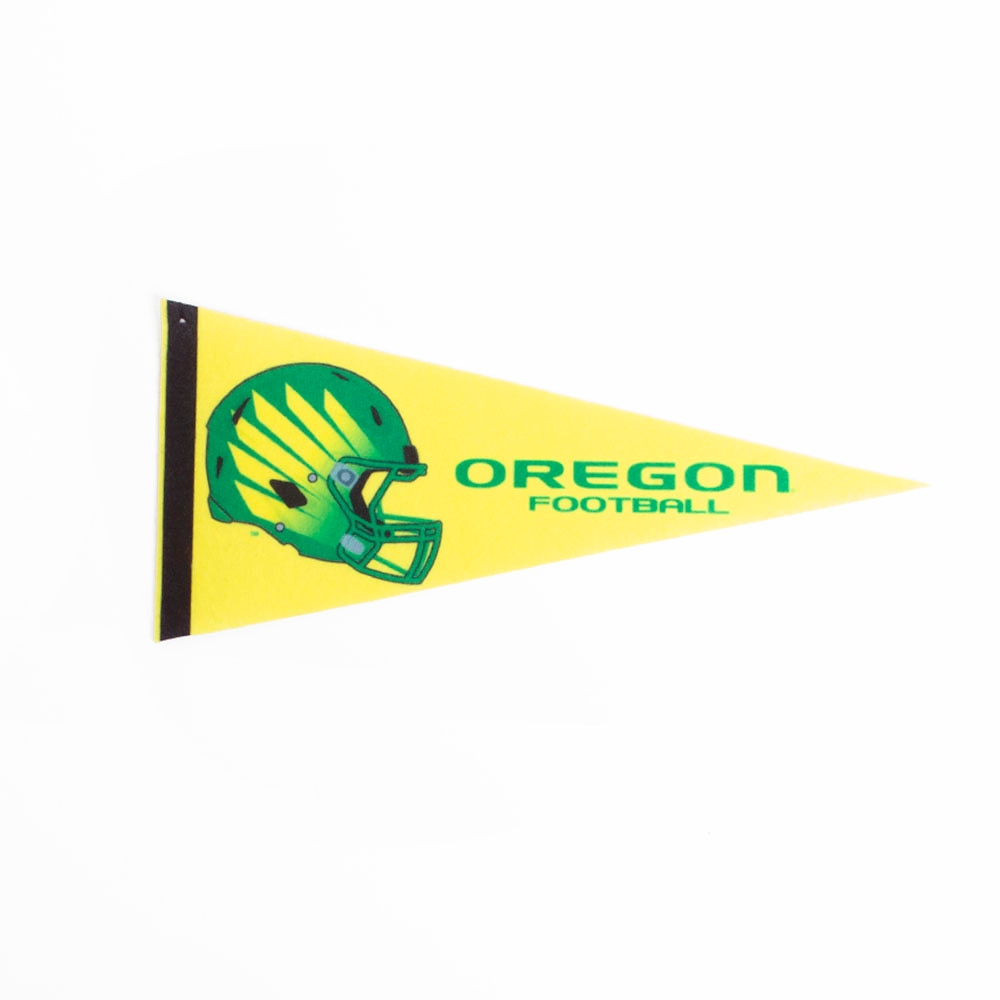Oregon, Sewing Concepts, Yellow, Pennants, Home & Auto, 4"x9", Football, Mini, Felt, Helmet Wings, Oregon Football, 749042